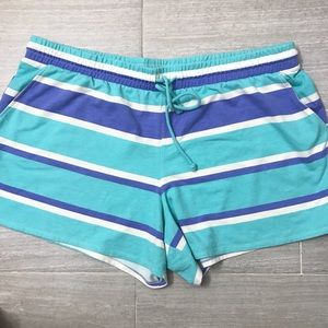 Wildfox Relaxed Fit Lounging Striped Pull-on Elastic Drawstring Shorts XXL
